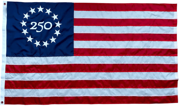 Limited edition 3x5 ft America 250 Betsy Ross star and sewn stripes Nyl - Glo - The Flag Lady