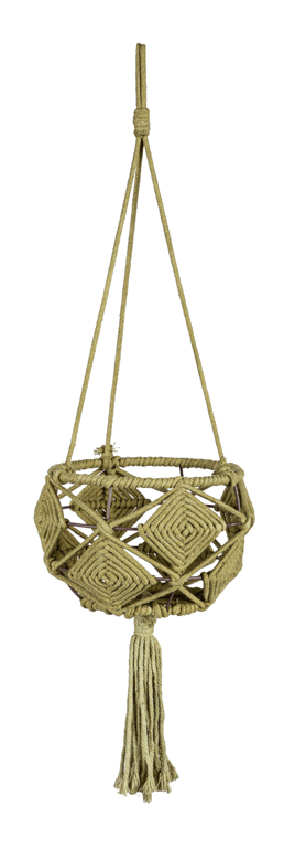 Macrame Medium Hanging Geometric Plant Cover - The Flag Lady