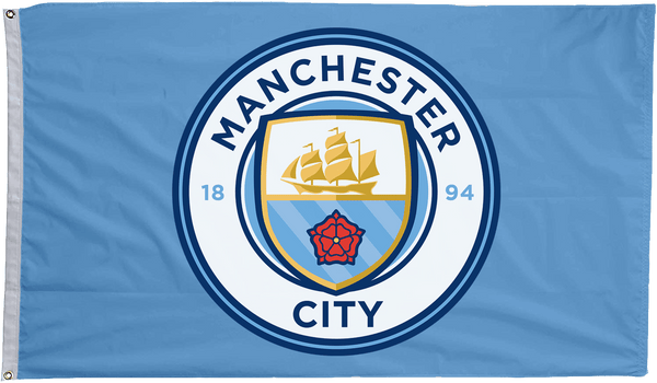 Manchester City Flagge 152x91 Cm - Offizielle Premier League Wappen Flagge