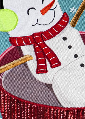 Marshmallow Snowman Linen Garden Flag - The Flag Lady