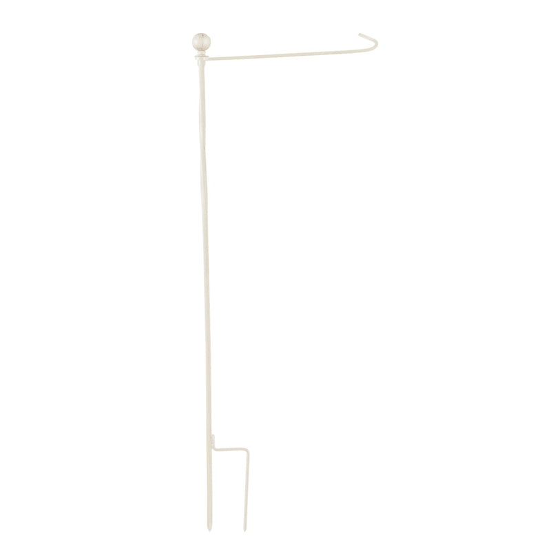 Metal Twist Garden Flag Stand, Brushed Ivory Finish - The Flag Lady