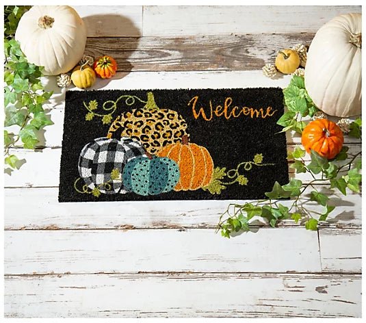 Mixed Print Pumpkins Coir Mat - The Flag Lady