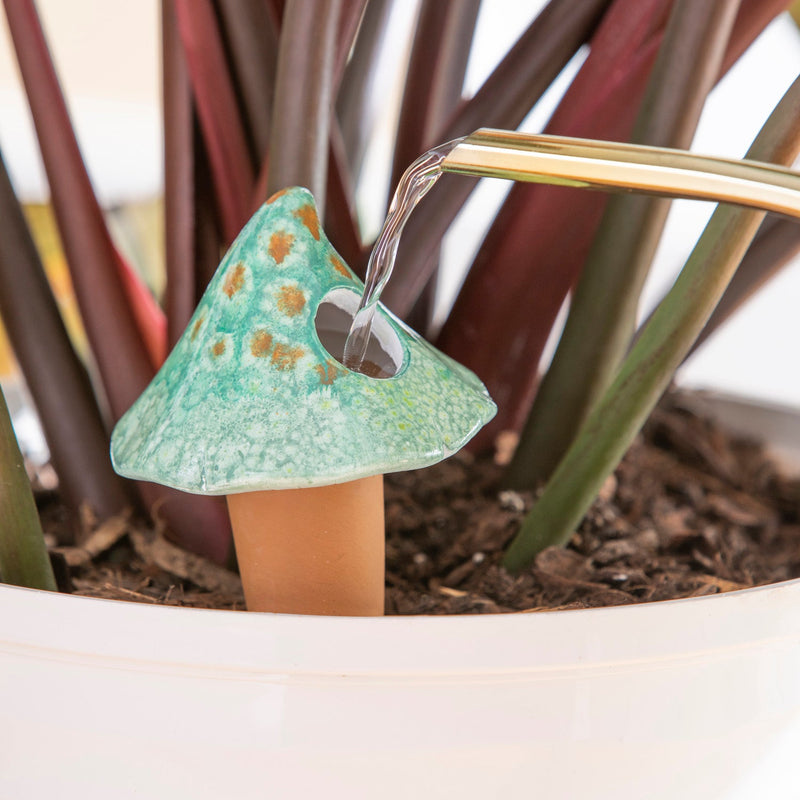 Multi - Color Ceramic Mushroom Watering Globe (4 Colors) - The Flag Lady