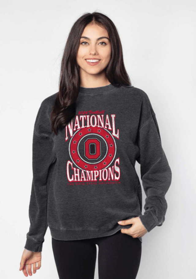 National Championship OSU - Campus Crew Sweatshirt (Charcoal Grey) - The Flag Lady