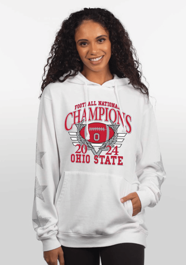 National Championship Sweatshirt - Everybody Hoodie Stars, White - The Flag Lady