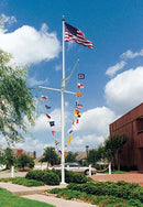Nautical Double Mast Series External Double Revolving w/ Yardarm & Gaff Flagpoles - The Flag Lady
