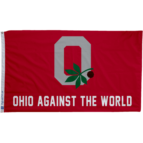 Ohio State Block O Leaf & Nut Flag "Ohio Against The World" - The Flag Lady