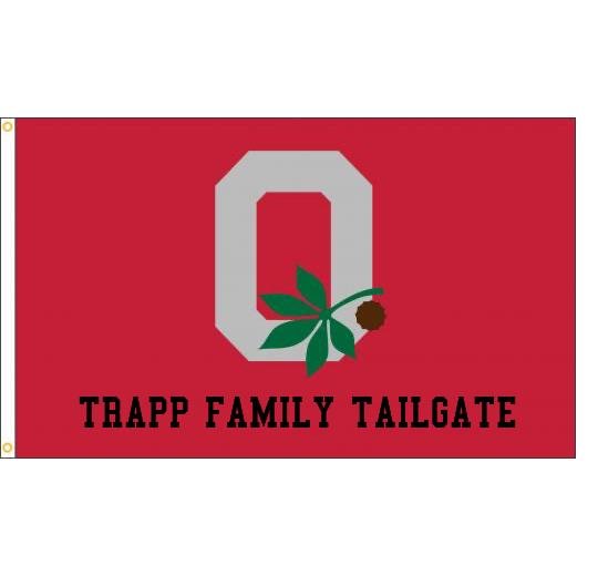 Ohio State Block O Leaf & Nut Flag Personalized - The Flag Lady