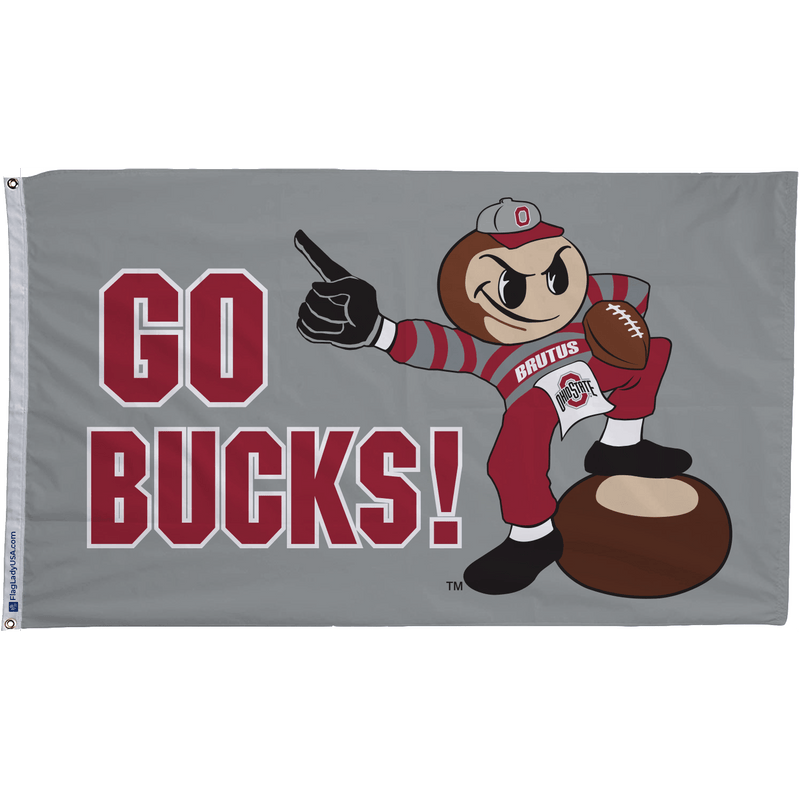 Ohio State Brutus Buckeye "Go Bucks" Flags - The Flag Lady