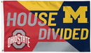 Ohio State Buckeyes / Michigan Wolverines HOUSE DIVIDED Flag - Deluxe 3' X 5' NCAA Rivalry - The Flag Lady