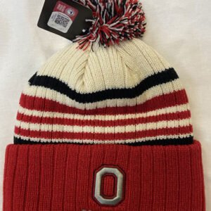 Ohio State Buckeyes Pom Pom Striped Knit Cap - The Flag Lady