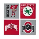 Ohio State University Ceramic Coaster Set w/ Wood Caddy - The Flag Lady