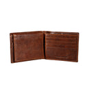 Ohio State University, Embossed 100% Genuine Tumbled Leather Passcase Bi - Fold Wallet, Brown - The Flag Lady