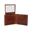 Ohio State University, Embossed 100% Genuine Tumbled Leather Passcase Bi - Fold Wallet, Brown - The Flag Lady