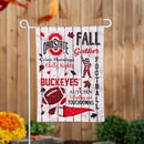 Ohio State University Fall Moire Garden Flag - The Flag Lady