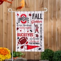 Ohio State University Fall Moire Garden Flag - The Flag Lady
