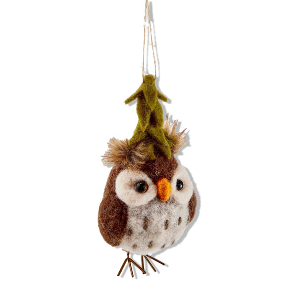 Owl W/Tree Ornament - The Flag Lady