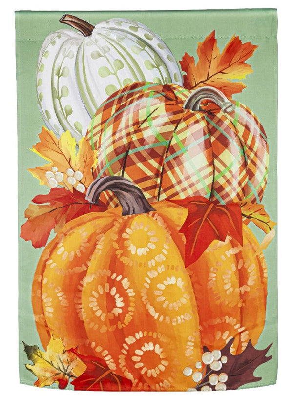 Painted Fall Pumpkins Suede Banner - The Flag Lady