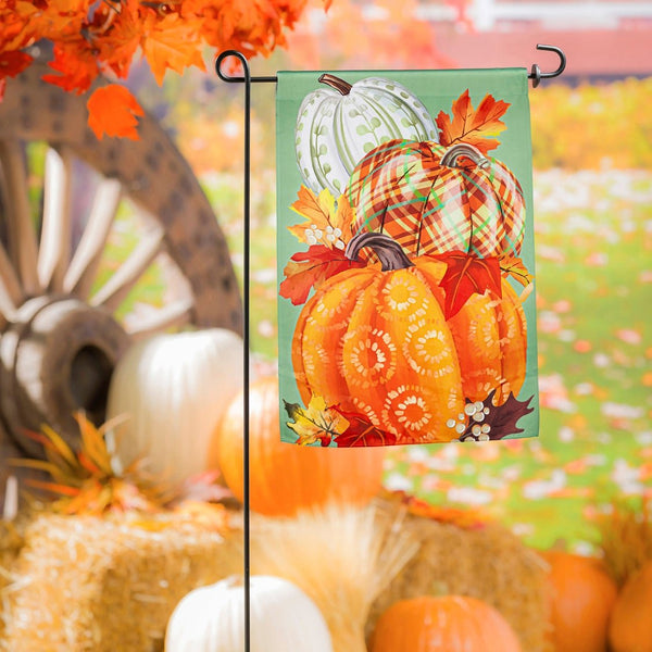 Painted Fall Pumpkins Suede Garden Flag - The Flag Lady