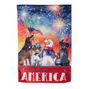 Patriotic Pups Suede Garden Flag - The Flag Lady