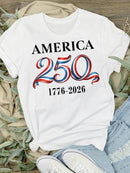 Patriotic Red White Blue 250 Anniversary T-Shirt - The Flag Lady