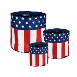 Patriotic Round Fabric Planters - Set of 3 - The Flag Lady