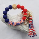 Patriotic Silicone Beaded Bangle Keychain - The Flag Lady