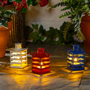 Patriotic Striped Lantern w/ LED Candle - The Flag Lady