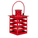 Patriotic Striped Lantern w/ LED Candle - The Flag Lady