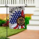 Patriotic Sunflower Burlap Garden Flag - The Flag Lady