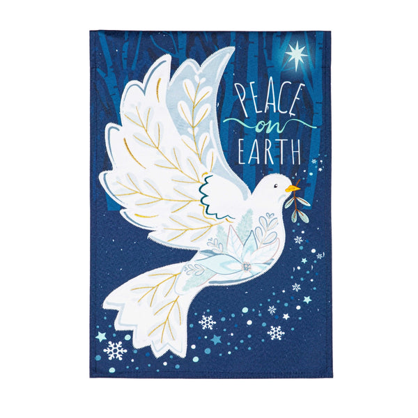 Peace on Earth Dove Linen Garden Flag - The Flag Lady