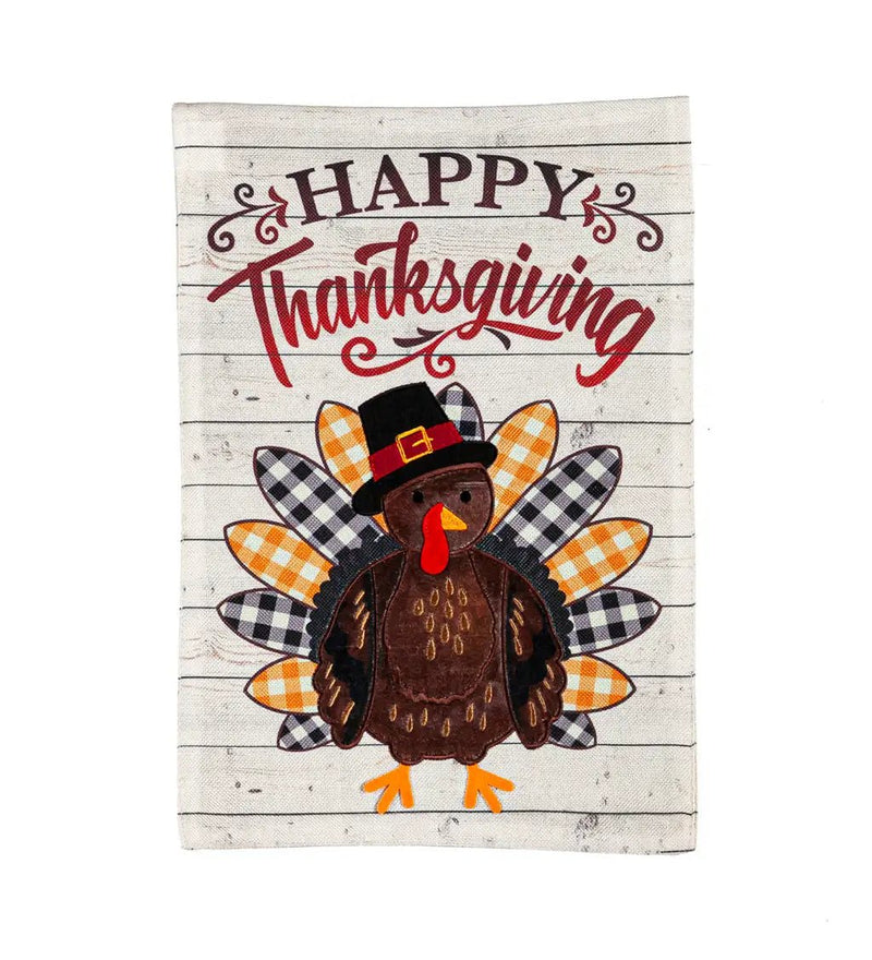 Pilgrim Turkey Burlap Garden Flag - The Flag Lady