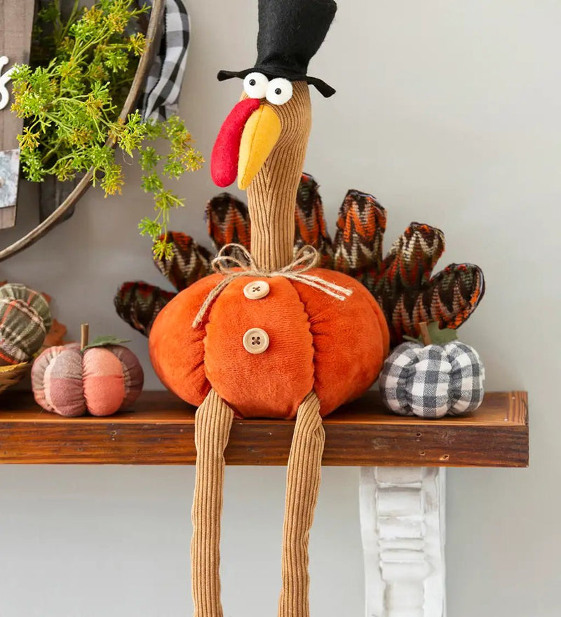 Plush Turkey Table Decor - The Flag Lady