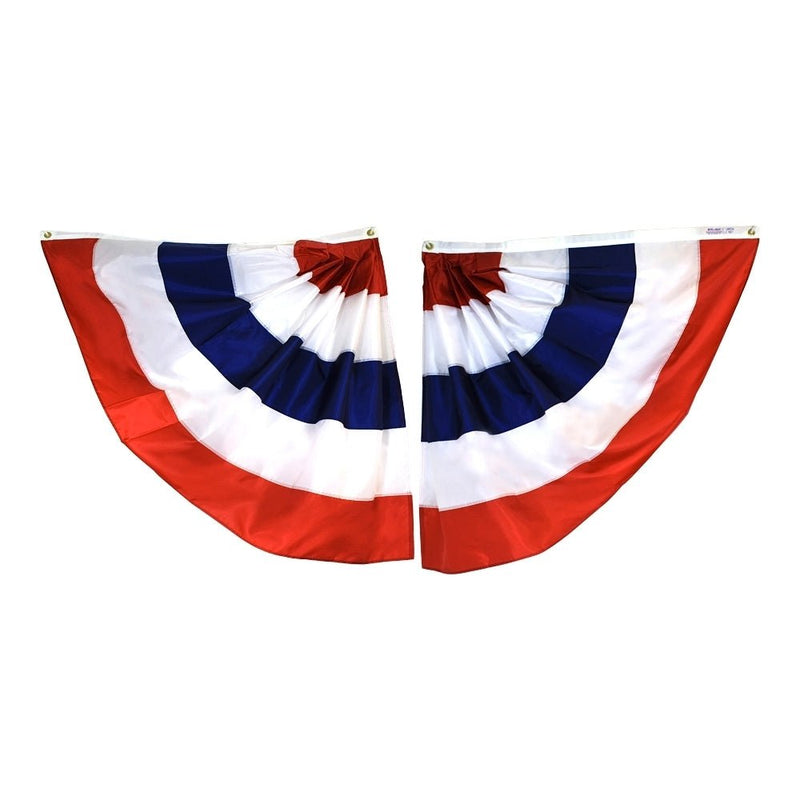 Pre - pleated Half Fans Decorators' Bunting - Nyl - Glo - One Pair 3 ft. X 3 ft. - The Flag Lady