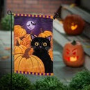 Pumpkin Patch Cat Applique Garden Flag - The Flag Lady