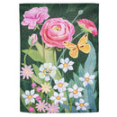Ranunculus Romance Burlap Garden Flag - The Flag Lady