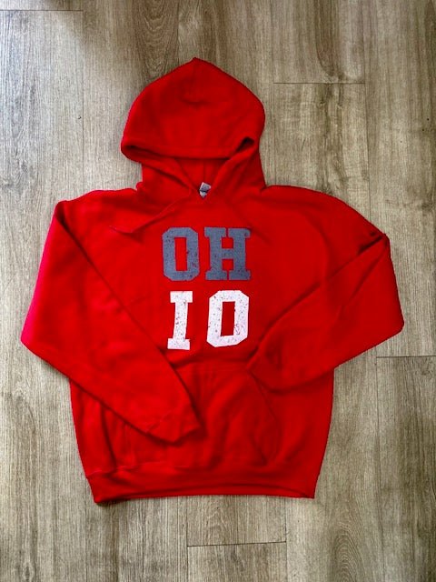 Red Ohio State Buckeyes OH - IO Hoodie - The Flag Lady