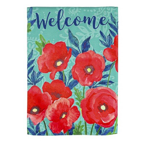 Red Poppies Suede GF - The Flag Lady