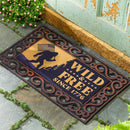 Red White & Bloom Flocked Coir Sassafras Switch Mat, "Wild & Free", 22"x10" - The Flag Lady