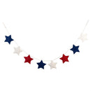 Red, White, & Bloom Hanging Decor Fabric Garland Patriotic Star, 72"L - The Flag Lady