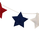Red, White, & Bloom Hanging Decor Fabric Garland Patriotic Star, 72"L - The Flag Lady