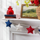 Red, White, & Bloom Hanging Decor Fabric Garland Patriotic Star, 72"L - The Flag Lady