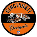 Round Vintage Cincinnati Bengals, LED Wall Decor - The Flag Lady