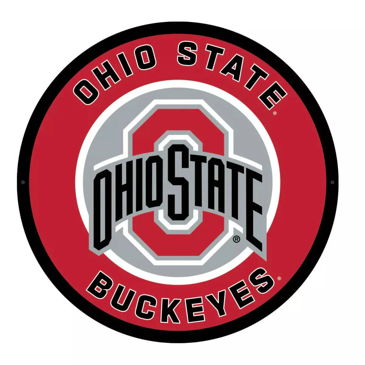 Round Vintage Ohio State University, LED Wall Decor