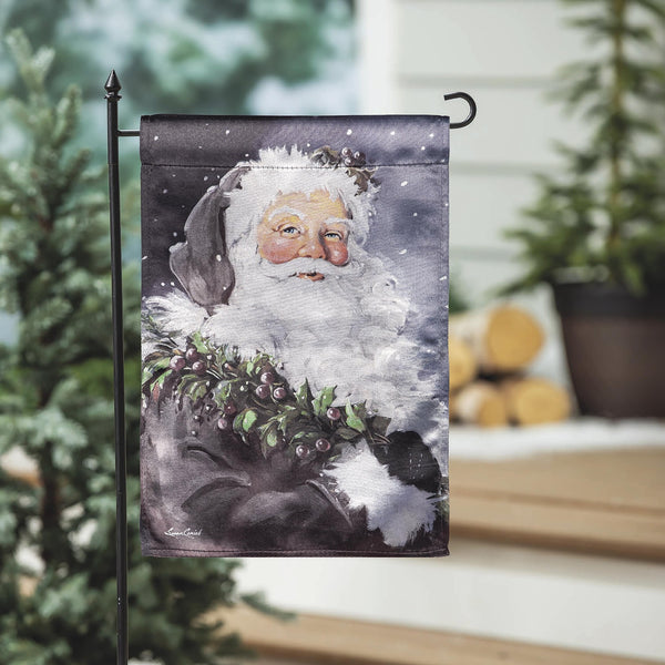 Santa in the Winter Lustre Garden Flag - The Flag Lady