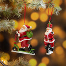 Santa Riding Unicycle/Scooter Ornament - The Flag Lady
