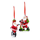 Santa Riding Unicycle/Scooter Ornament - The Flag Lady