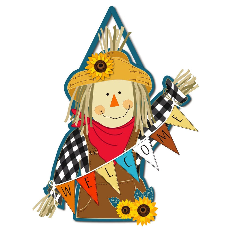 Scarecrow Welcome Door Decor - The Flag Lady