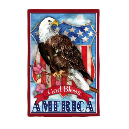 28x40 in God Bless America Suede Banner w/ Eagle