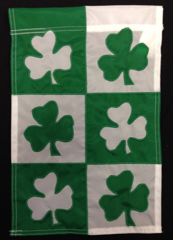 Shamrock Quilt Garden Flag Garden Flag 12 x 17 inches St. Patrick's Day - The Flag Lady